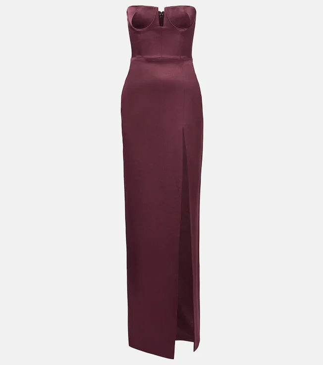 Crêpe satin bustier gown