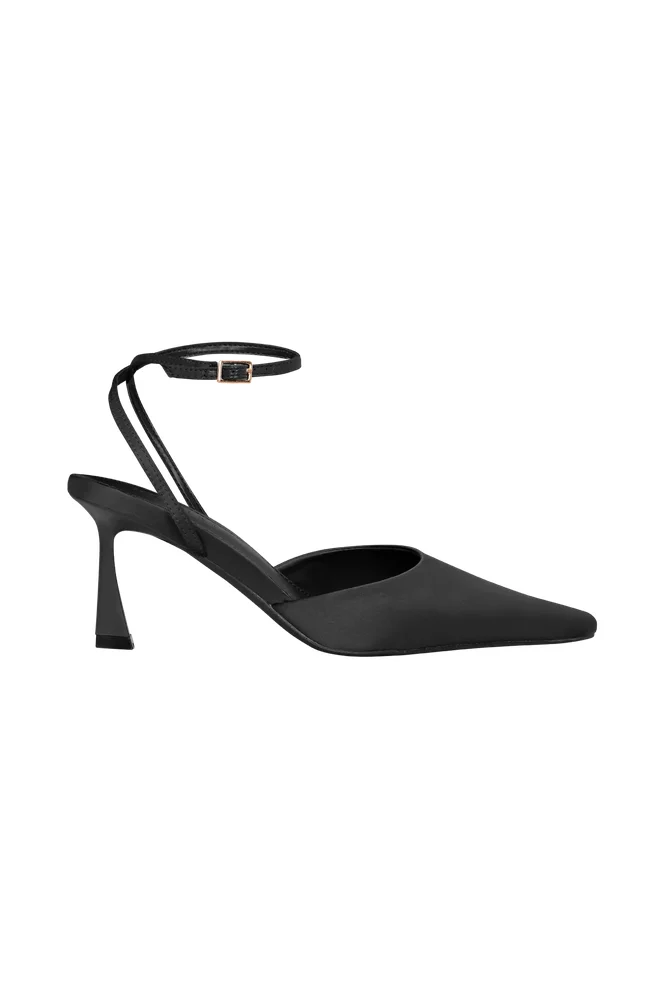 Marley Satin Pointed Heel - Black