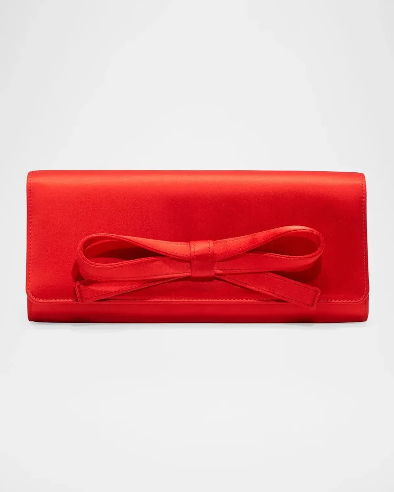 Margaret Bow-Front Satin Clutch Bag
