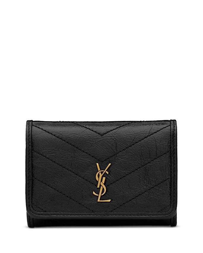 Niki Slim Tri-Fold Wallet in Vintage Leather