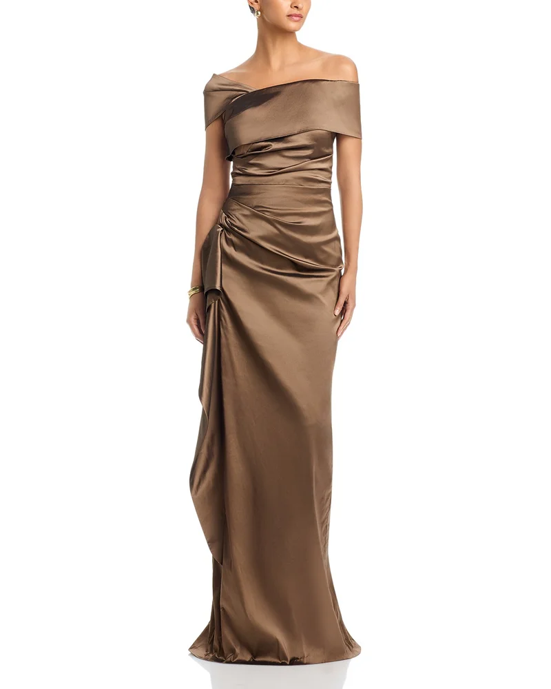 Asymmetrical Taffeta Gown