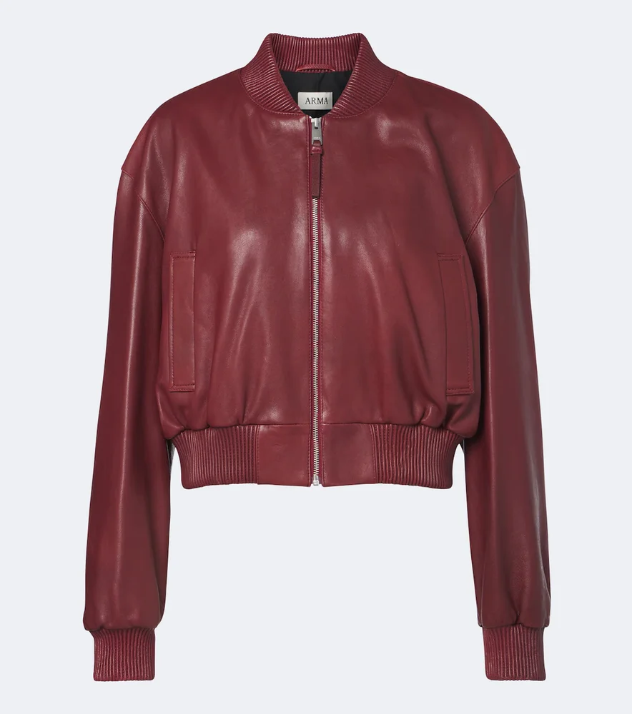 Hannah leather bomber jacket
