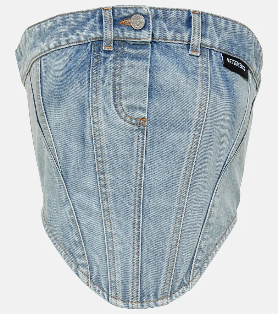 Cotton denim corset