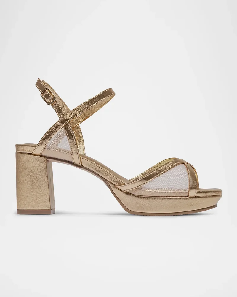 70mm Celeste Mesh Suede Platform Sandals
