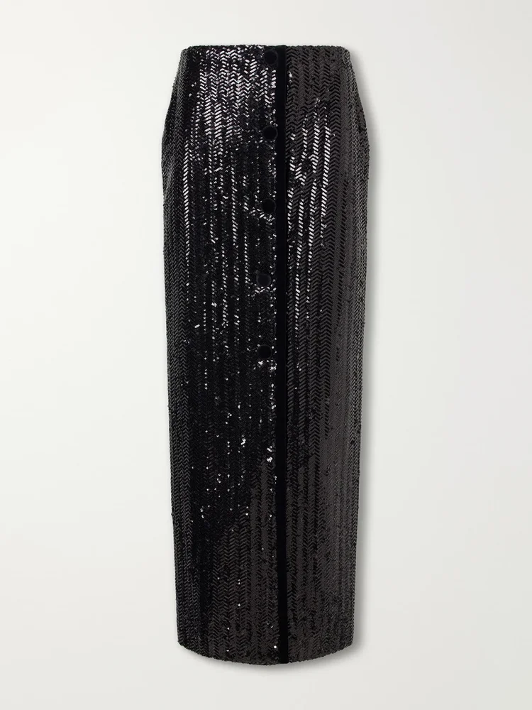 All About You Malaya sequin-embellished maxi skirt