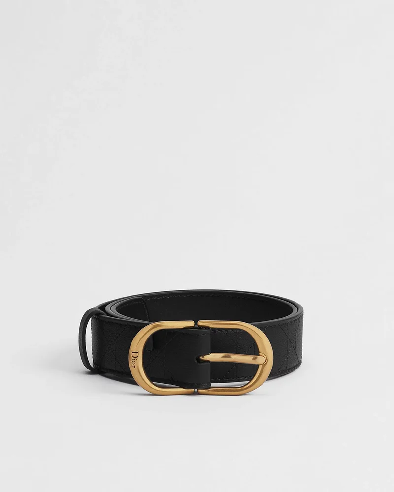 CD Classy Belt Black Cannage Calfskin, 30 MM