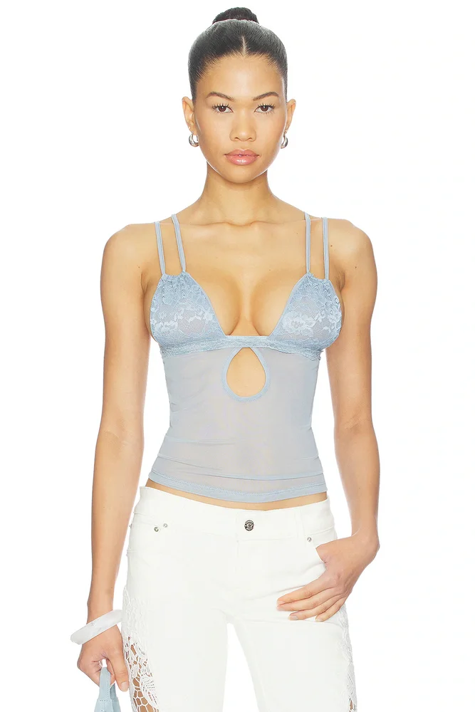 Ruched Cup Lace Cami Top