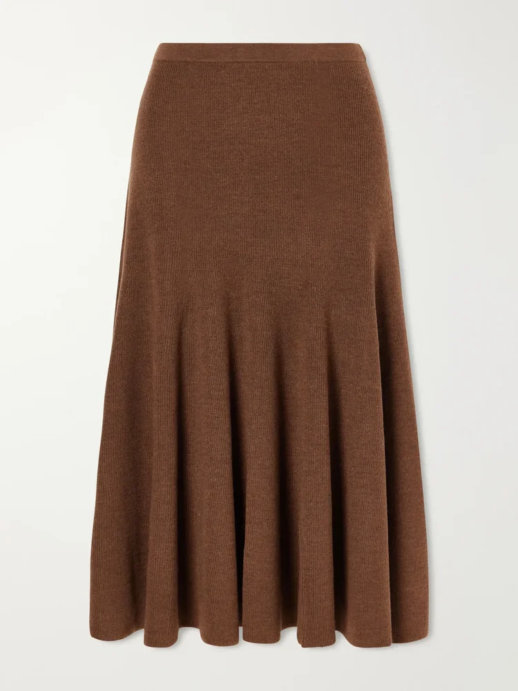 Azaria merino wool midi skirt