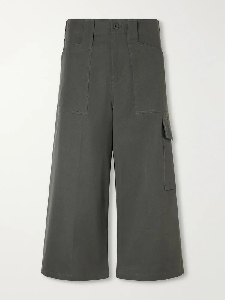 Garment-dyed cotton-twill shorts