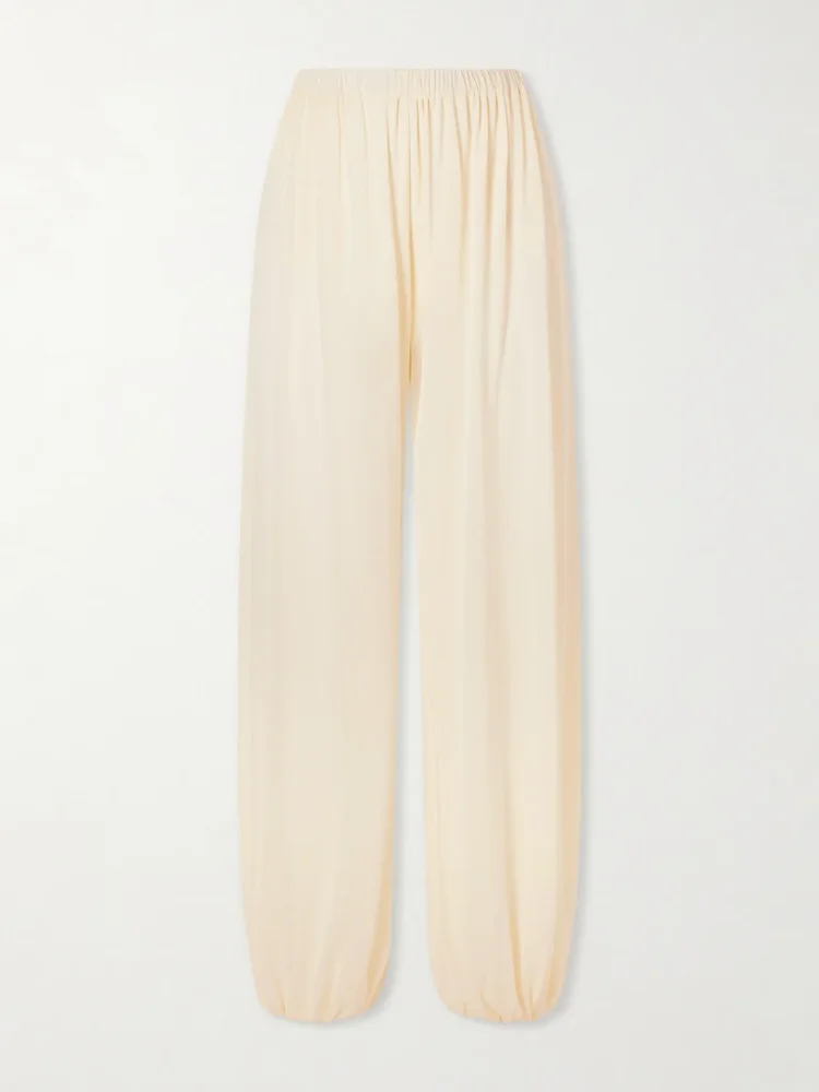 Lolana satin-jersey balloon pants