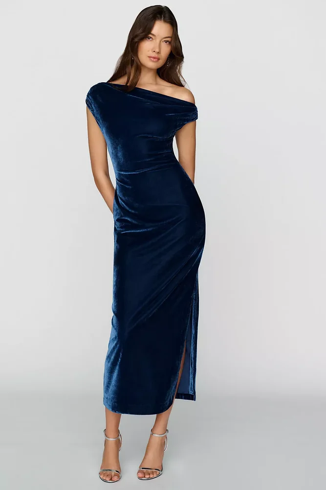 Off Shoulder Velvet Maxi Dress