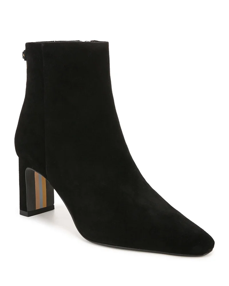 Saige Pointed Toe Mid Heel Ankle Booties