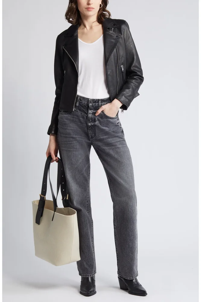 Dalby Leather Biker Jacket (Black)