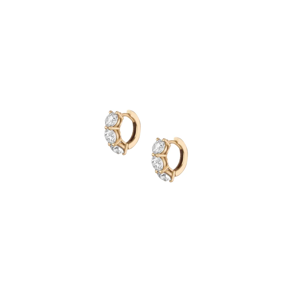 Round Lab Grown Diamond Huggie Earrings