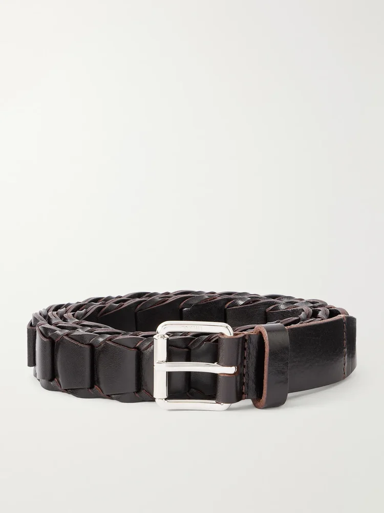 3cm Braided Leather Belt