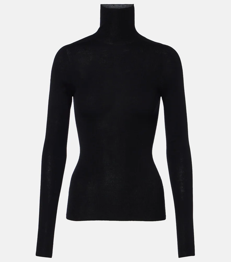 Virgin wool turtleneck sweater