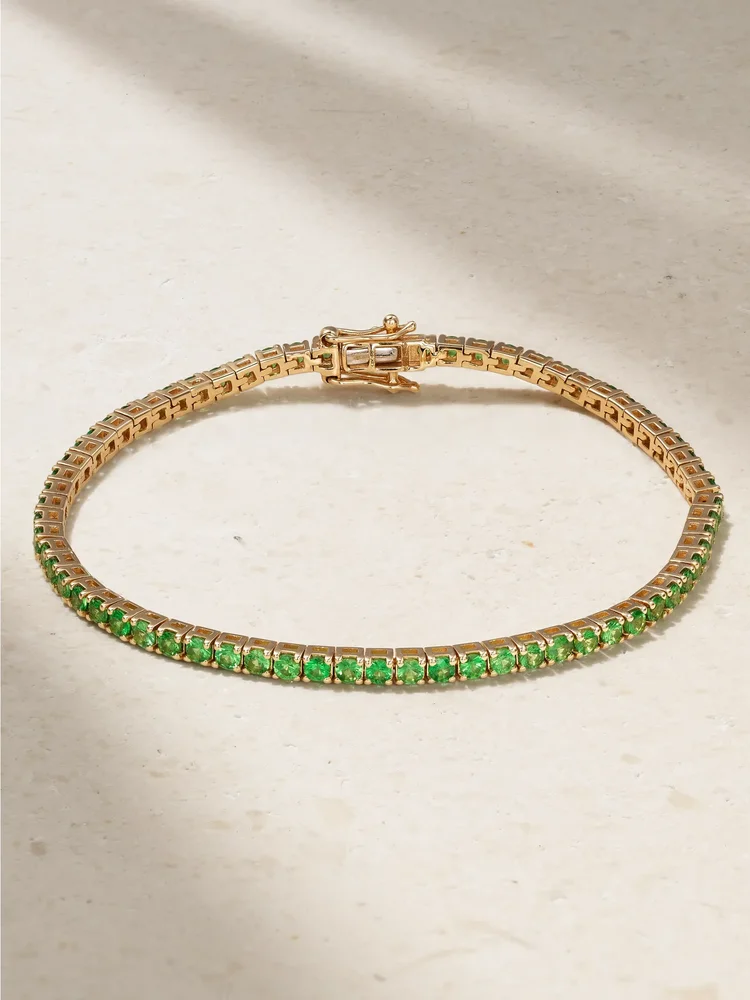 14-karat gold tsavorite tennis bracelet