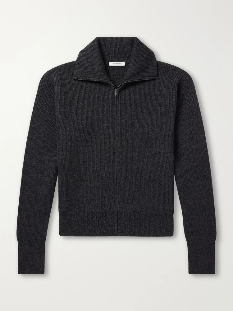 Wool Zip-Up Cardigan