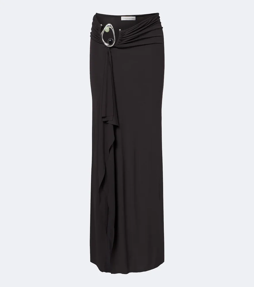 Orica Crystal Gathered Jersey Maxi Skirt