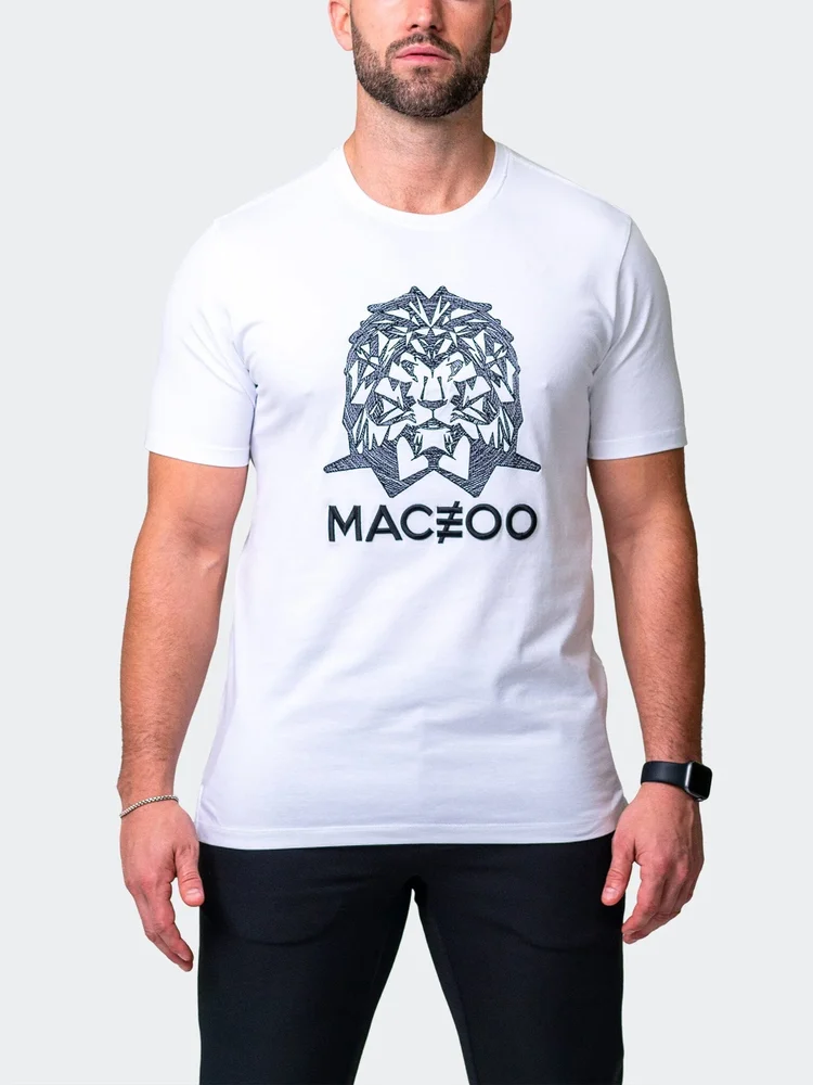 Maceoo - Men's Luxury Designer MightyMane White Tee