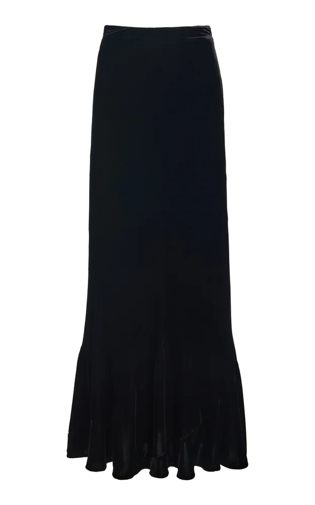 Samara Silk-Blend Velvet Maxi Skirt