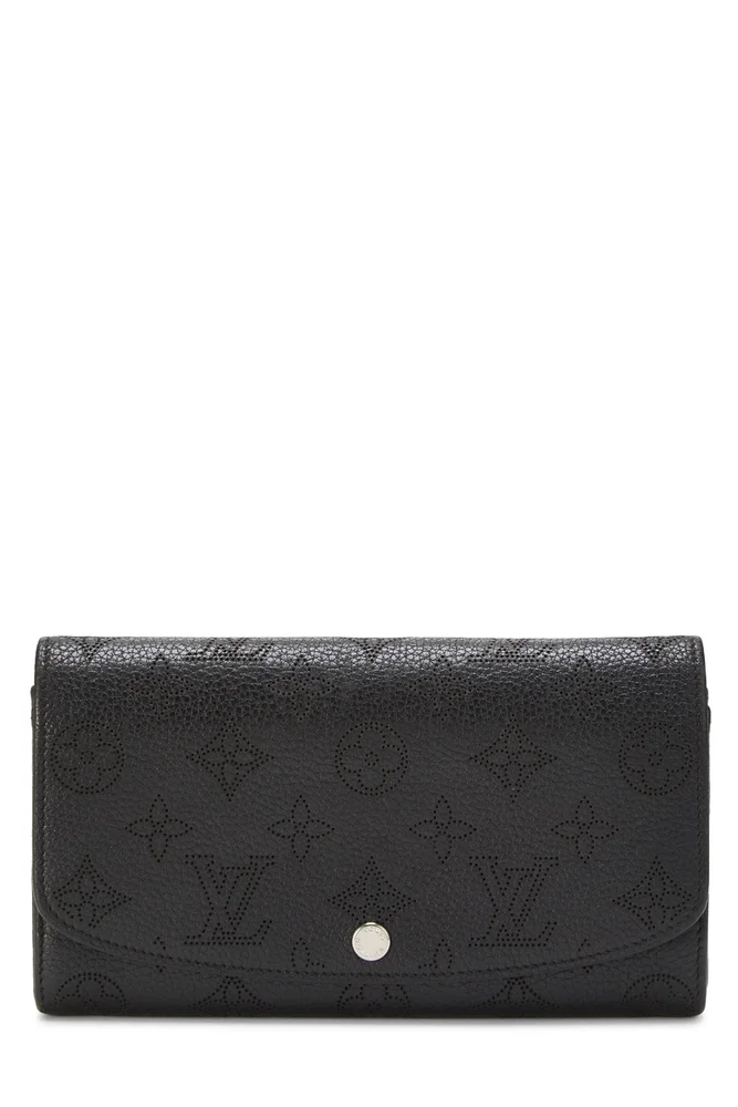 Black Monogram Mahina Leather Iris Wallet