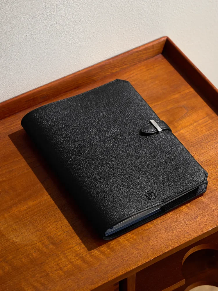 Century Logo-Debossed Full-Grain Leather Notebook