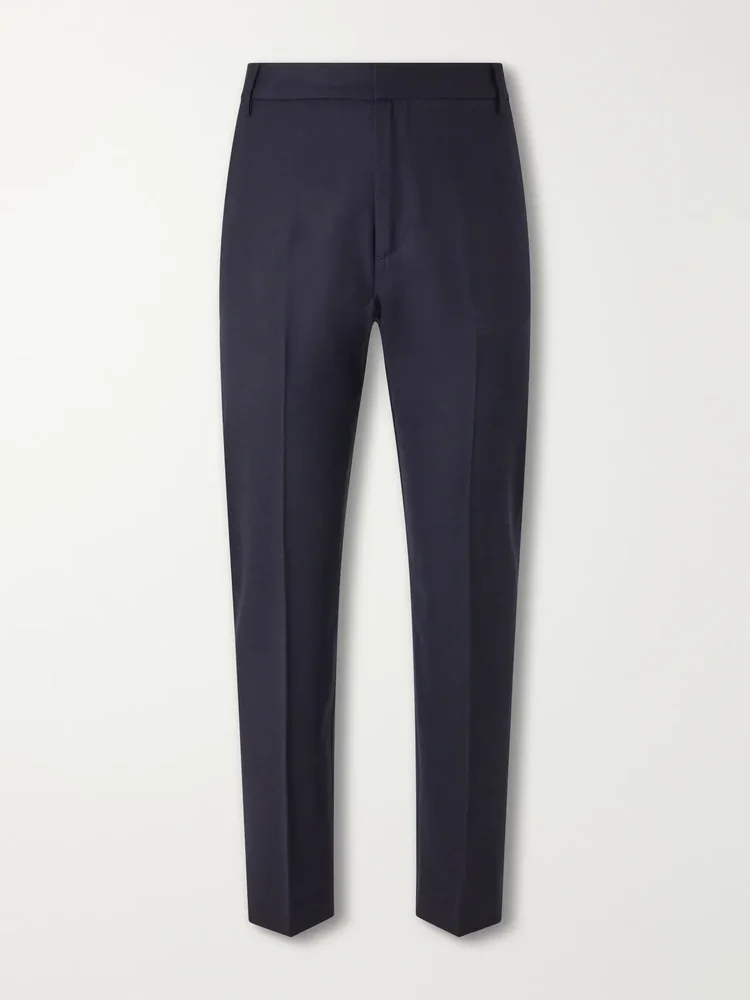 Renee Straight-Leg Stretch-Wool Flannel Trousers