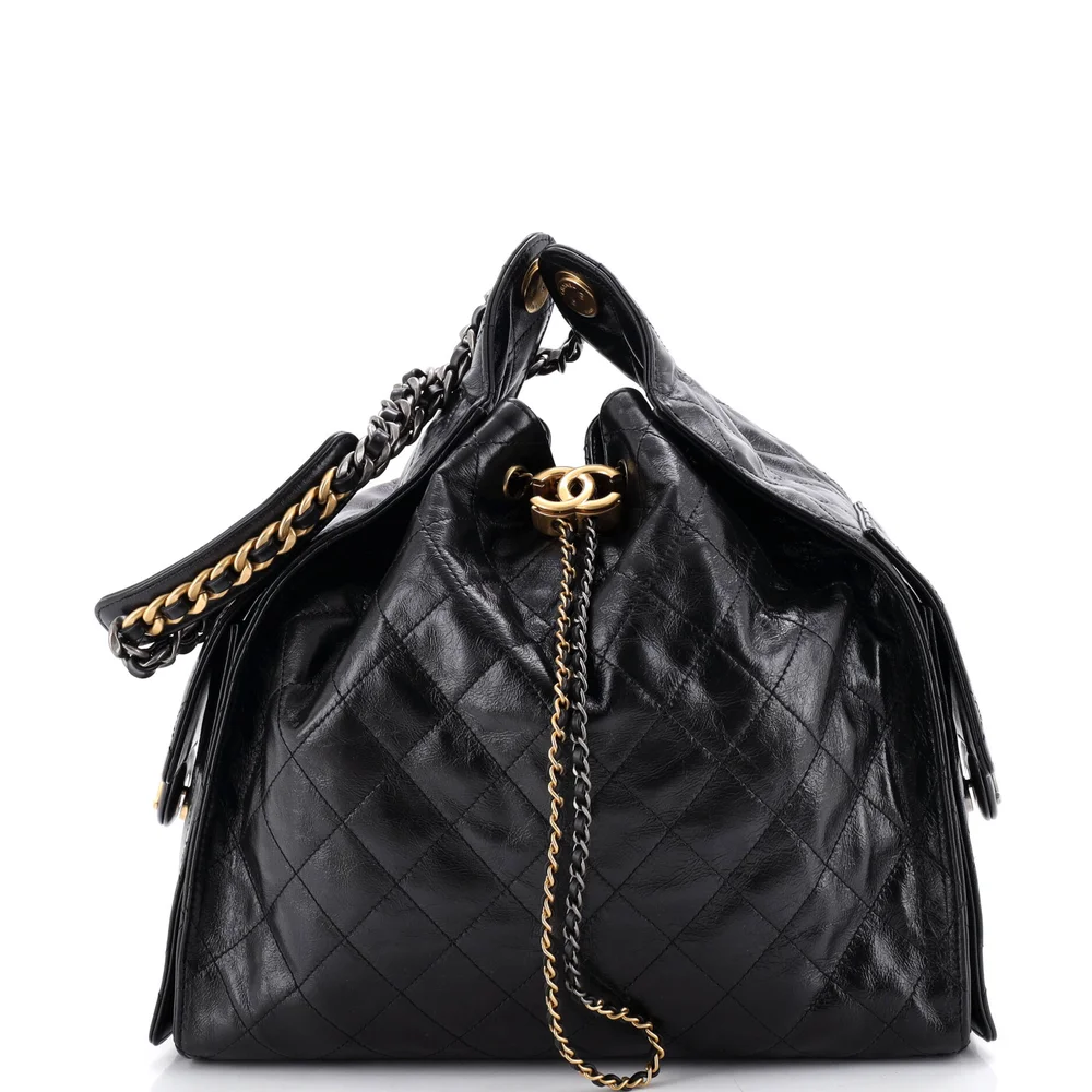 Pre-Owned 25 Medium Hobo Bag Quilted Shiny Crumpled Calfskin