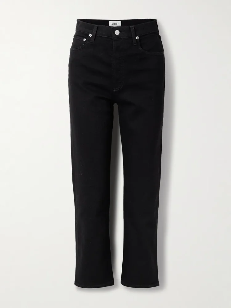 '90s Pinch Waist cropped high-rise straight-leg jeans