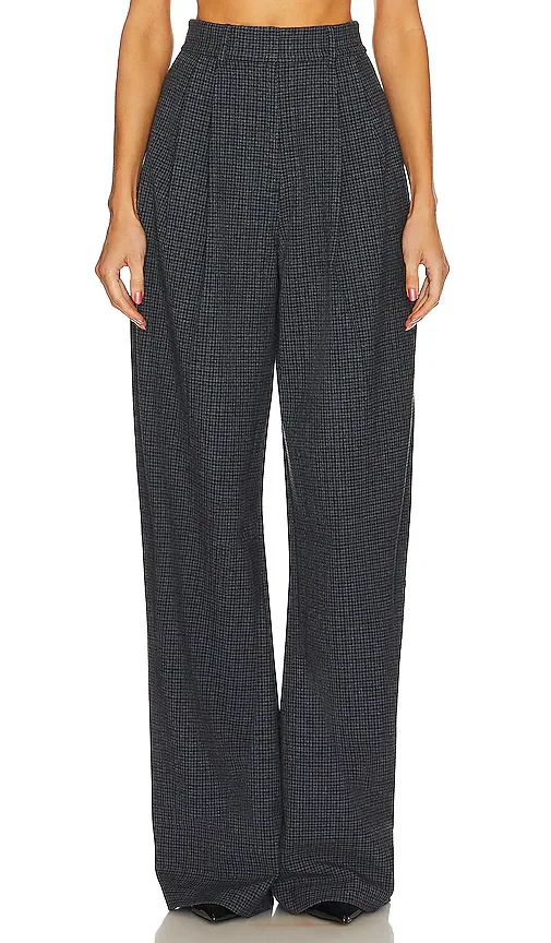 The High Waist Pleated Plaid Trouser L'Academie