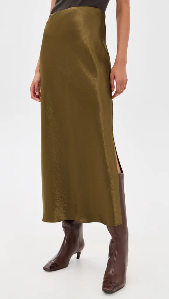 Side Slit Slip Skirt