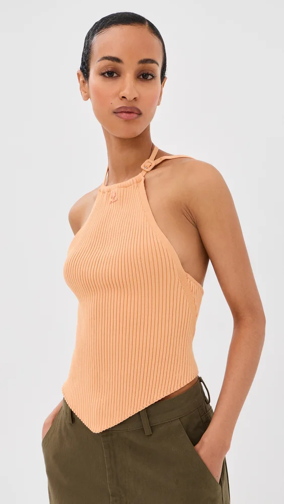 Pointy Rib Knit Top