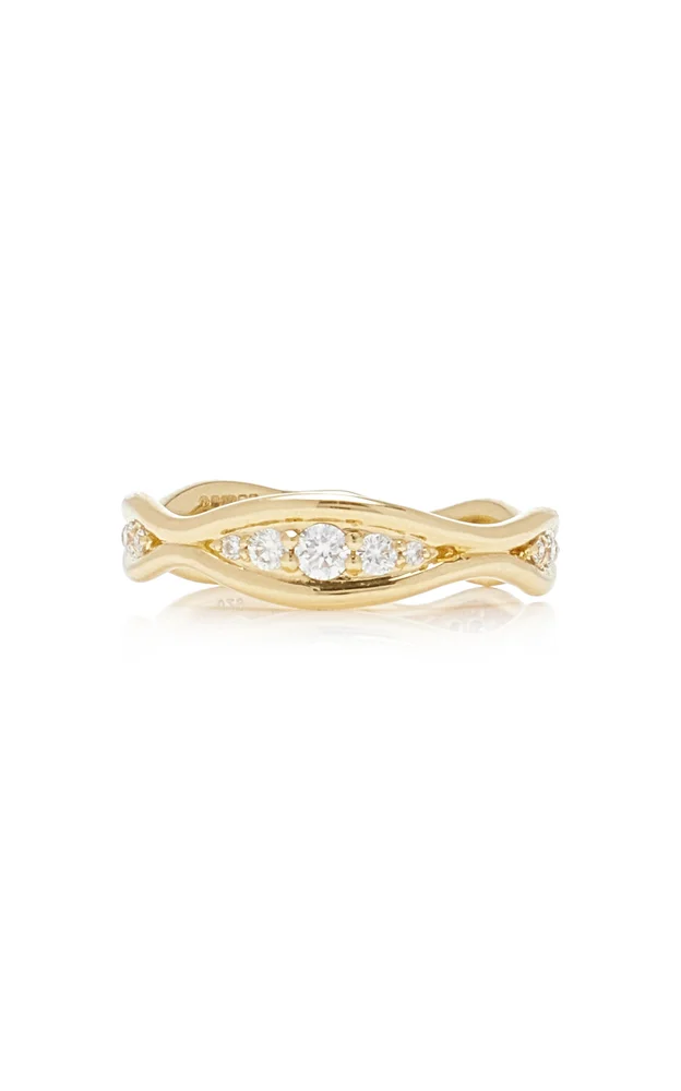 The Fluid Diamonds 18K Yellow Gold and Diamond Ring