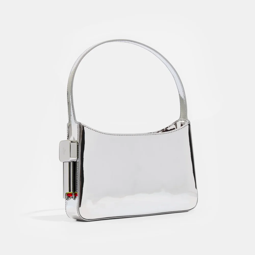 Edie Parker Burn Shoulder Bag in Silver Mirror