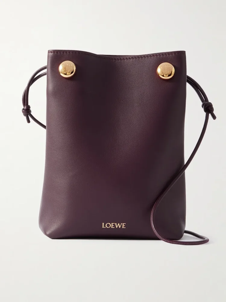 Pebble embellished leather shoulder bag