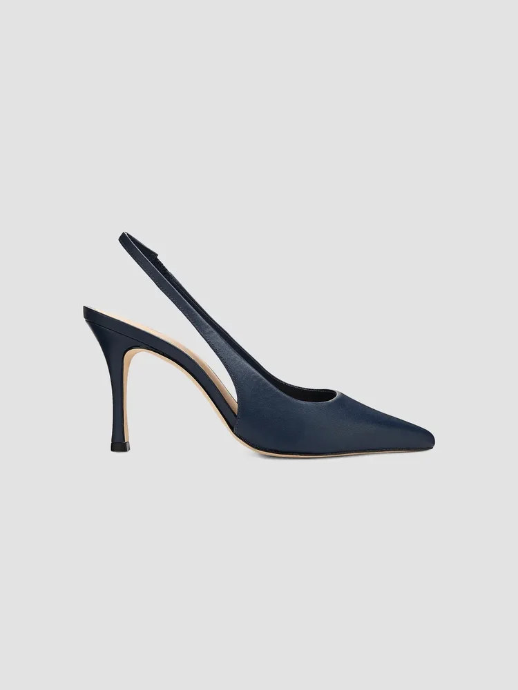 90MM Leather Slingback Pumps