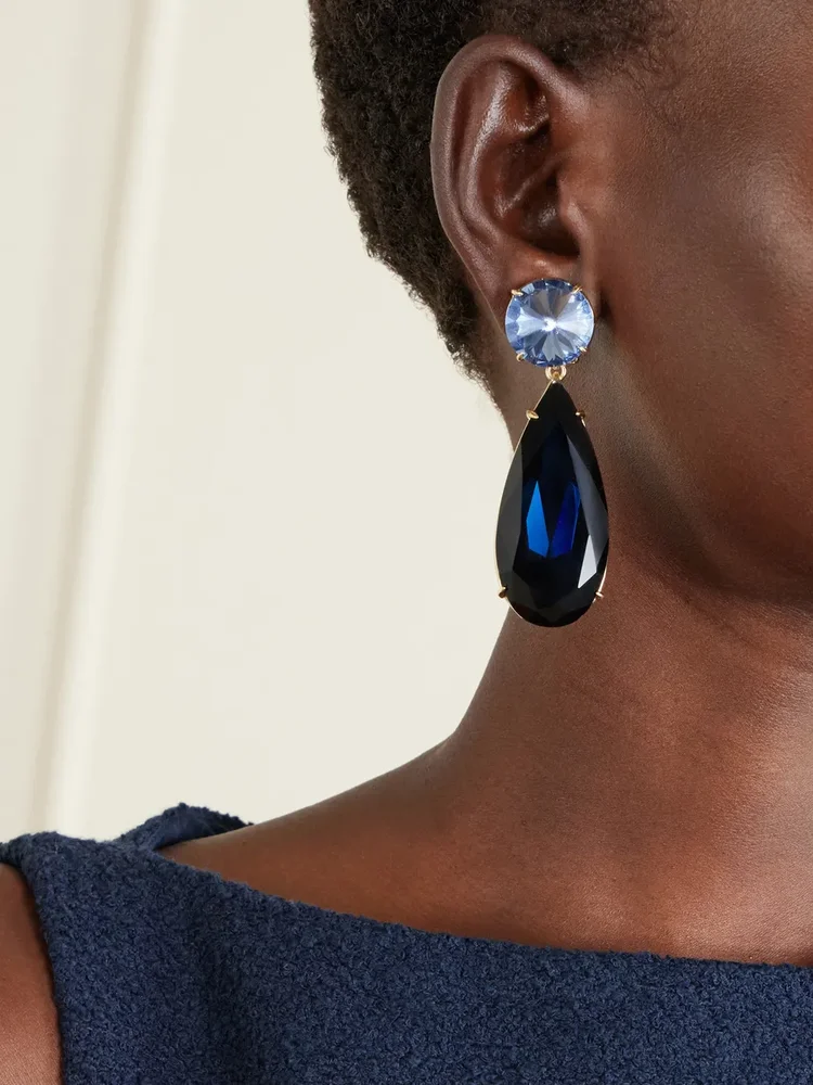 Gold-tone crystal earrings