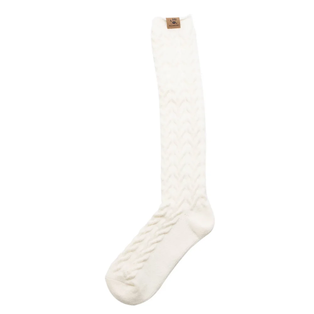 Large Cable Knee High Boot Socks