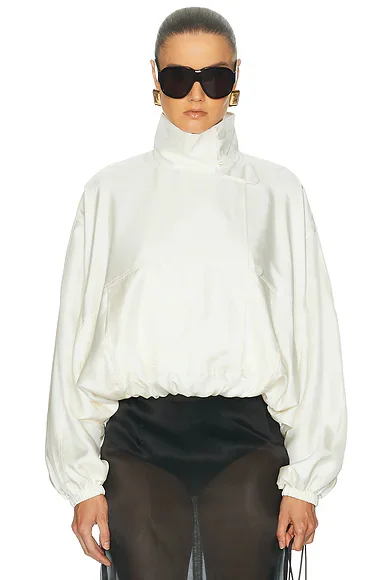 Silk Blouson Anorak Jacket