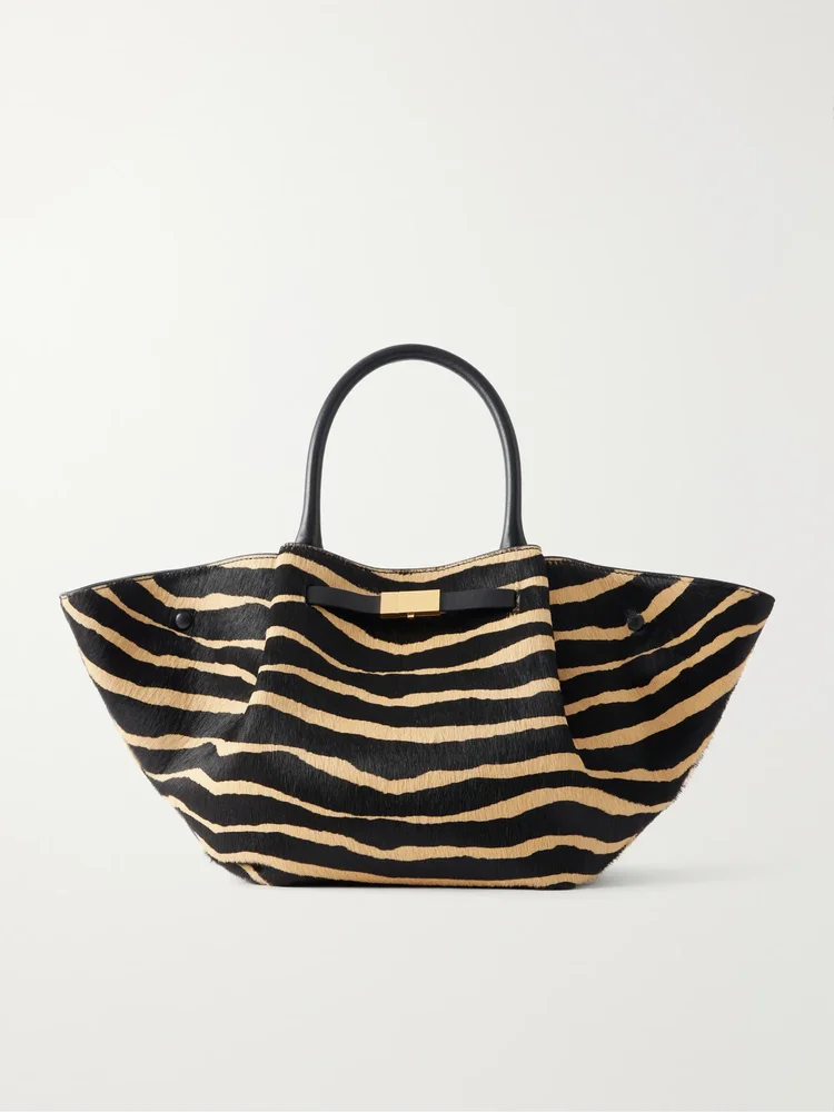 The Midi New York Zebra-Print Calf-Hair Tote