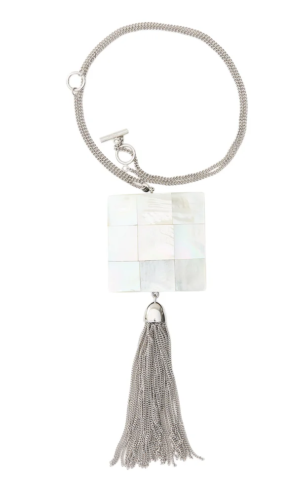 Neige Rhodium-Plated Brass Mother-of-Pearl Necklace