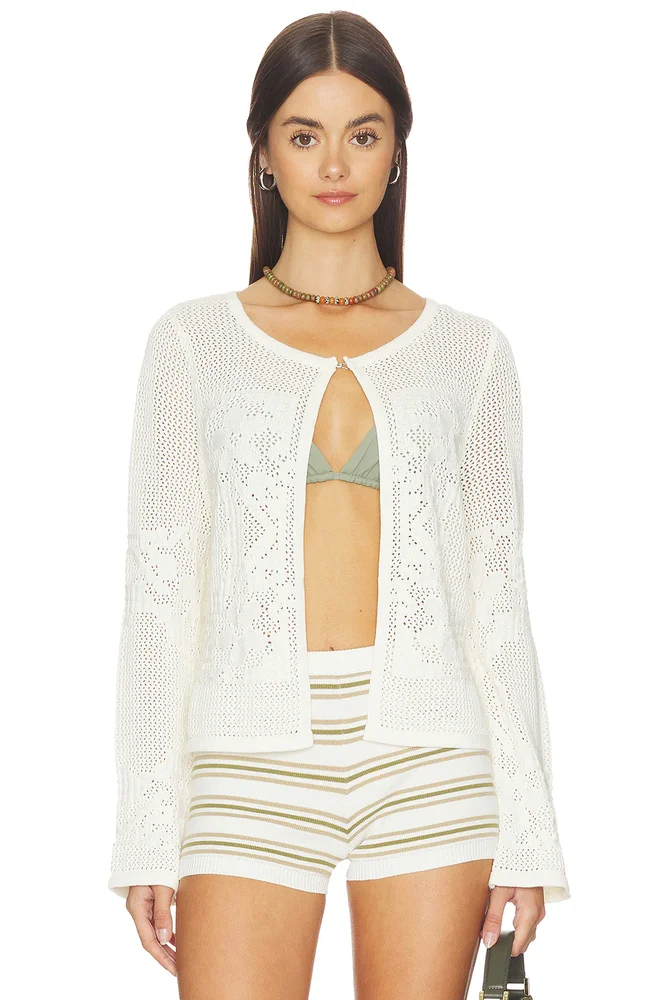 Marigold Mesh Stitch Sweater Jacket