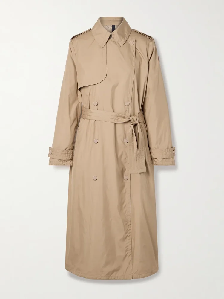 Barbentane belted double-breasted padded shell down trench coat