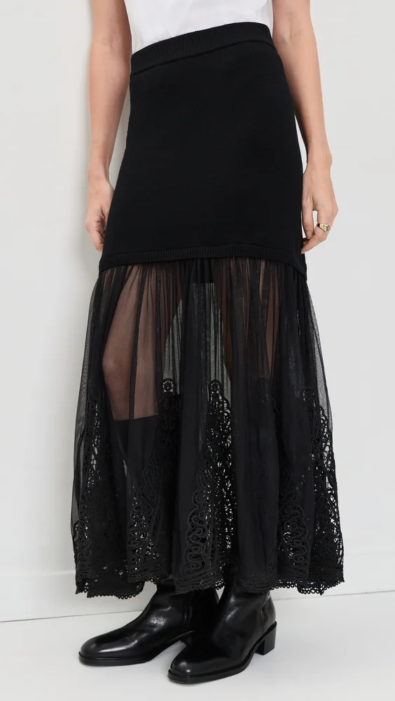 Vali Embroidered Maxi Skirt