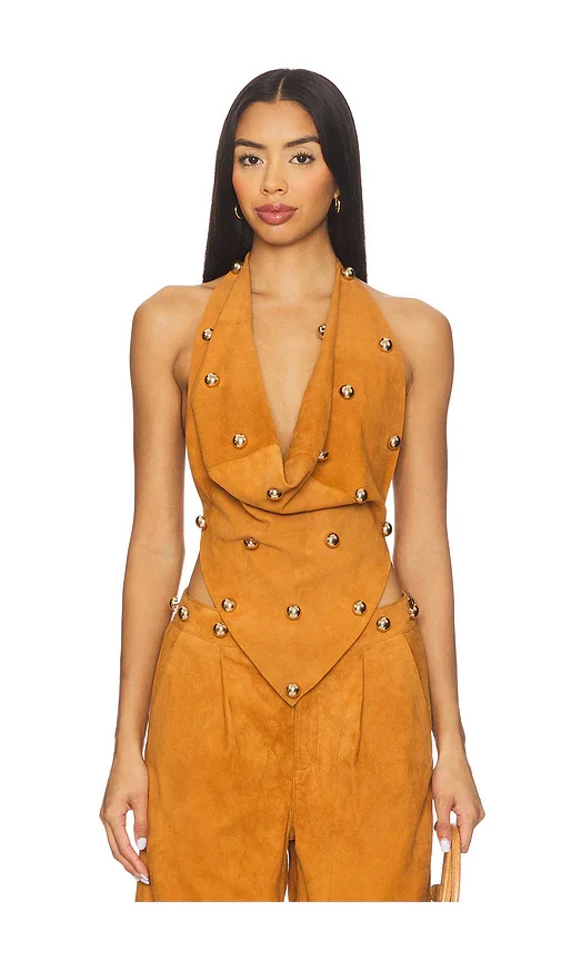 Dome Studded Halter Top