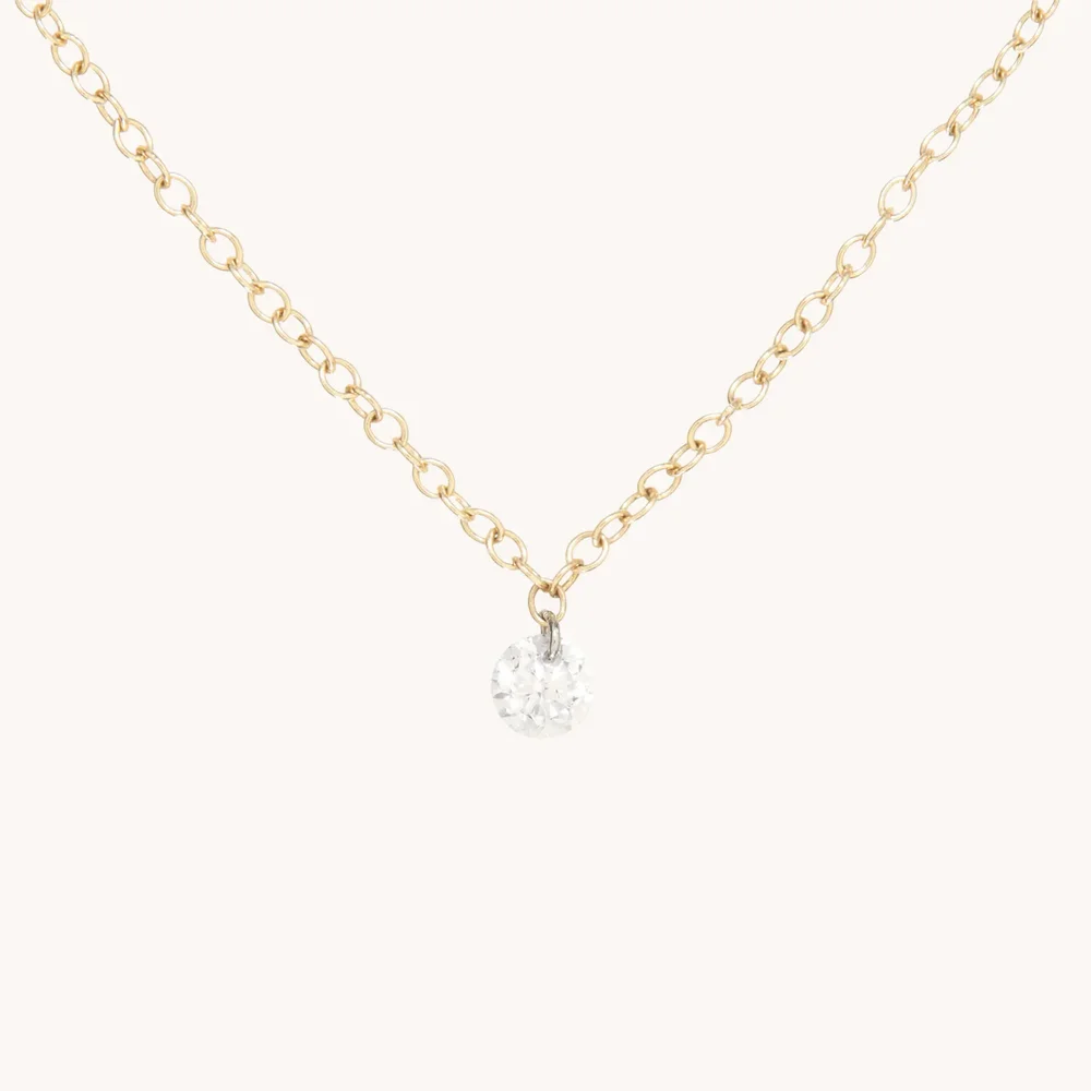 Diamond Pinprick Necklace, Yellow Gold