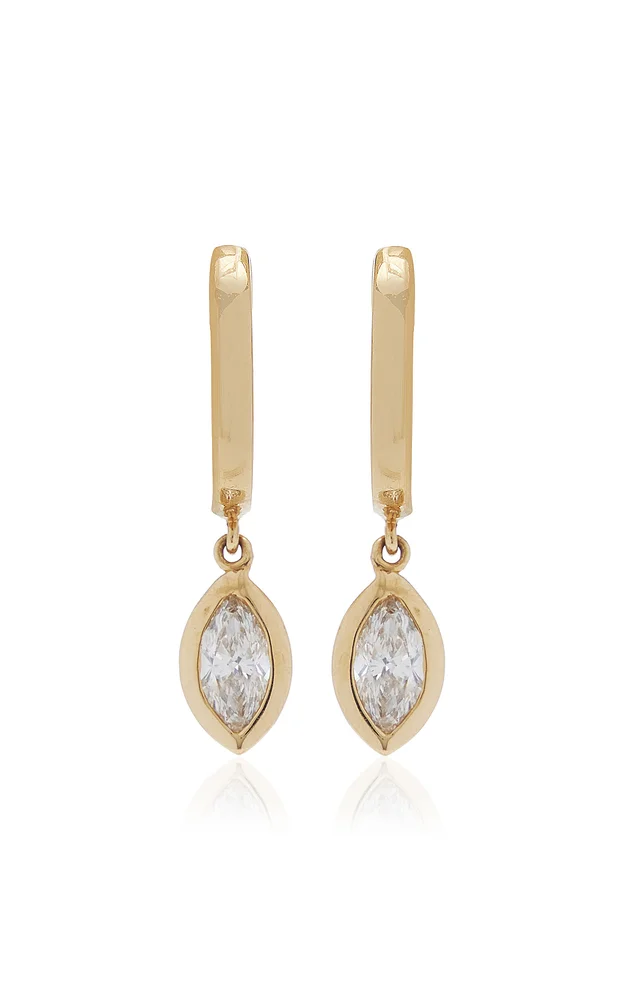 14K Yellow Gold Lab-Grown Diamond Huggie Earrings