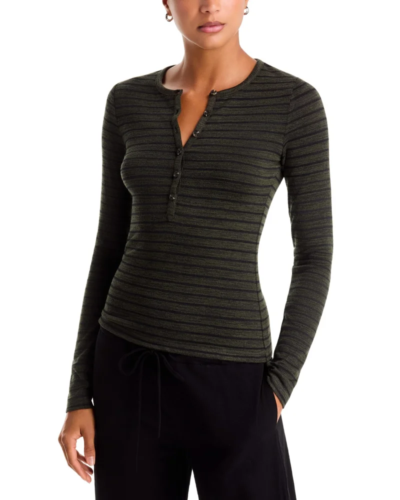 The Knit Stripe Long Sleeve Henley