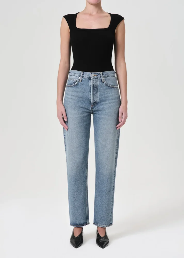 90's Pinch Waist High Rise Straight in Navigate